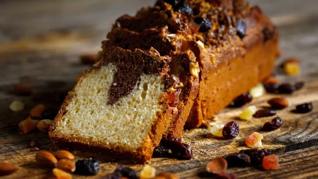 Veganer Marmorkuchen mit Schokoladen- und Vanillemuster – eine köstliche, pflanzliche Variante des Klassikers.