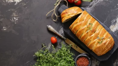 Blätterteig mit Hackfleischfüllung, knusprig gebacken