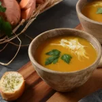 Einfache Kartoffel-Karotten-Suppe, cremig und frisch zubereitet, ideal für schnelle Mahlzeiten