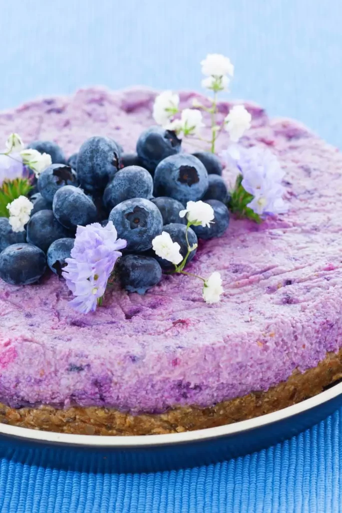 Einfache vegane Torte mit frischen Blaubeeren – leckeres und schnelles Rezept